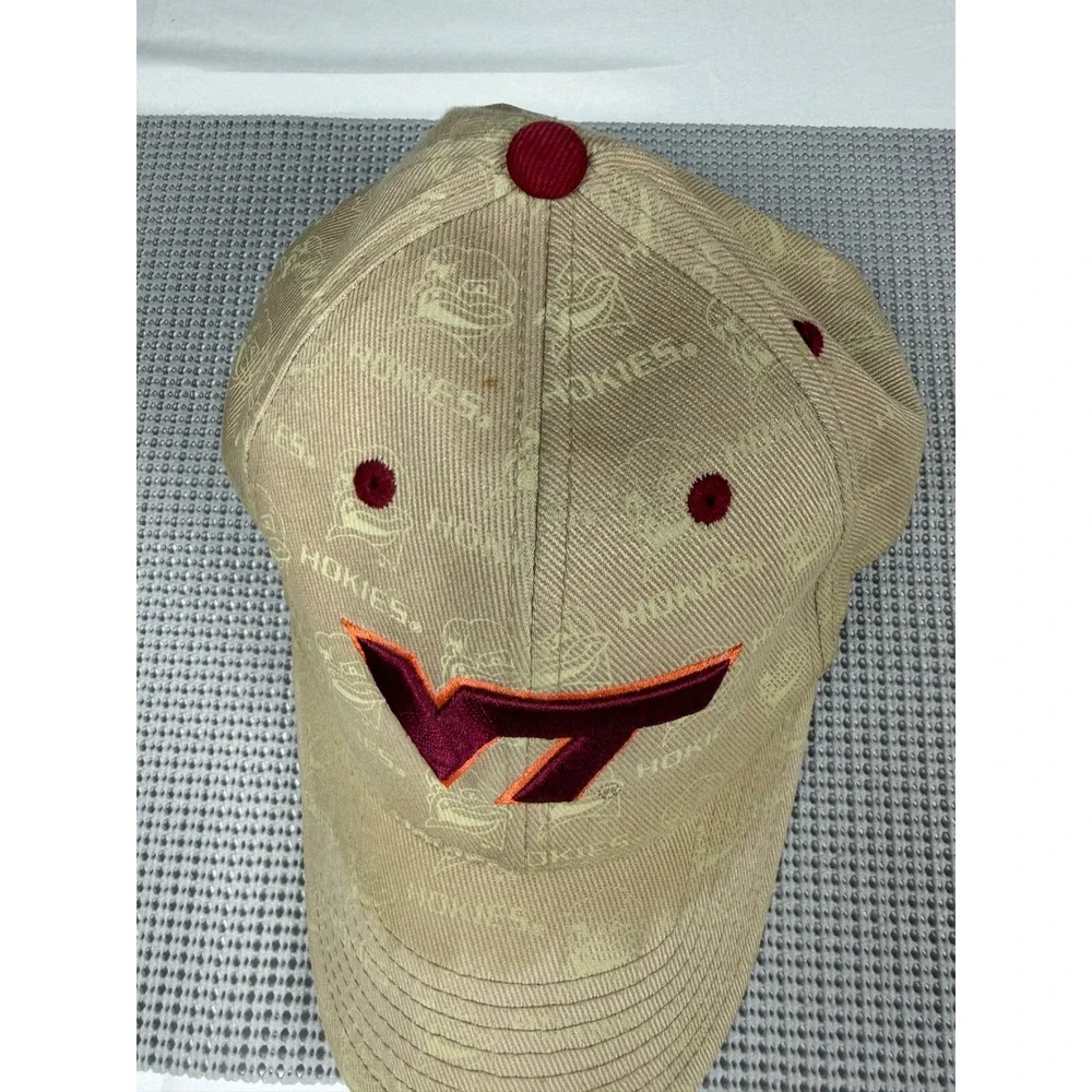 Virginia Tech Hokies Hat Tan Maroon VT Logo Homecoming Collection Baseball Cap